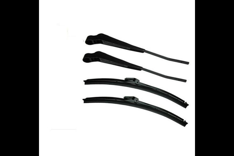 Set Of Wiper Blades And Arms 2Cv Stainless Steel Black