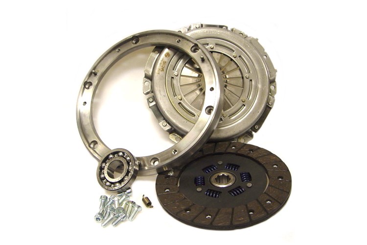 Diaphragm clutch, clutch disc, thrust bearing with spring in