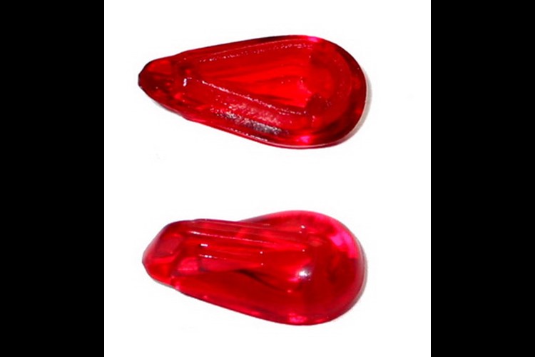Control glass red (Ducellier 189 mm) pair