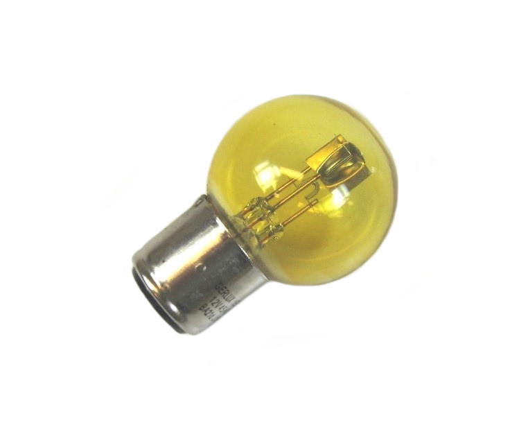 AMPOULE LAMPE 12 V. 36/36 W. 3 ERGOTS CODE PHARE JAUNE